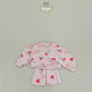 (Pre-order) Soybean Kids - Heart Bunny Flared Top & Bottom Set 하트바니나팔상하복 (2 Colors)