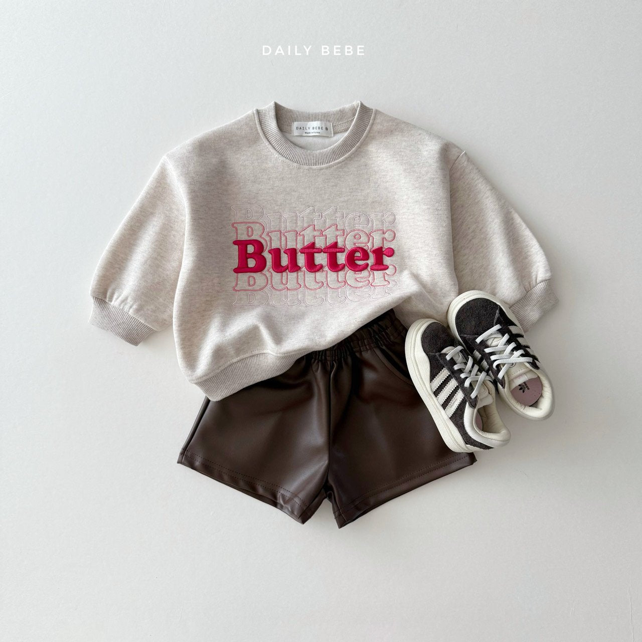 (Pre-order) Daily Bebe - Kids' Faux Leather Shorts 깨죽 반바지 (3 Colors)