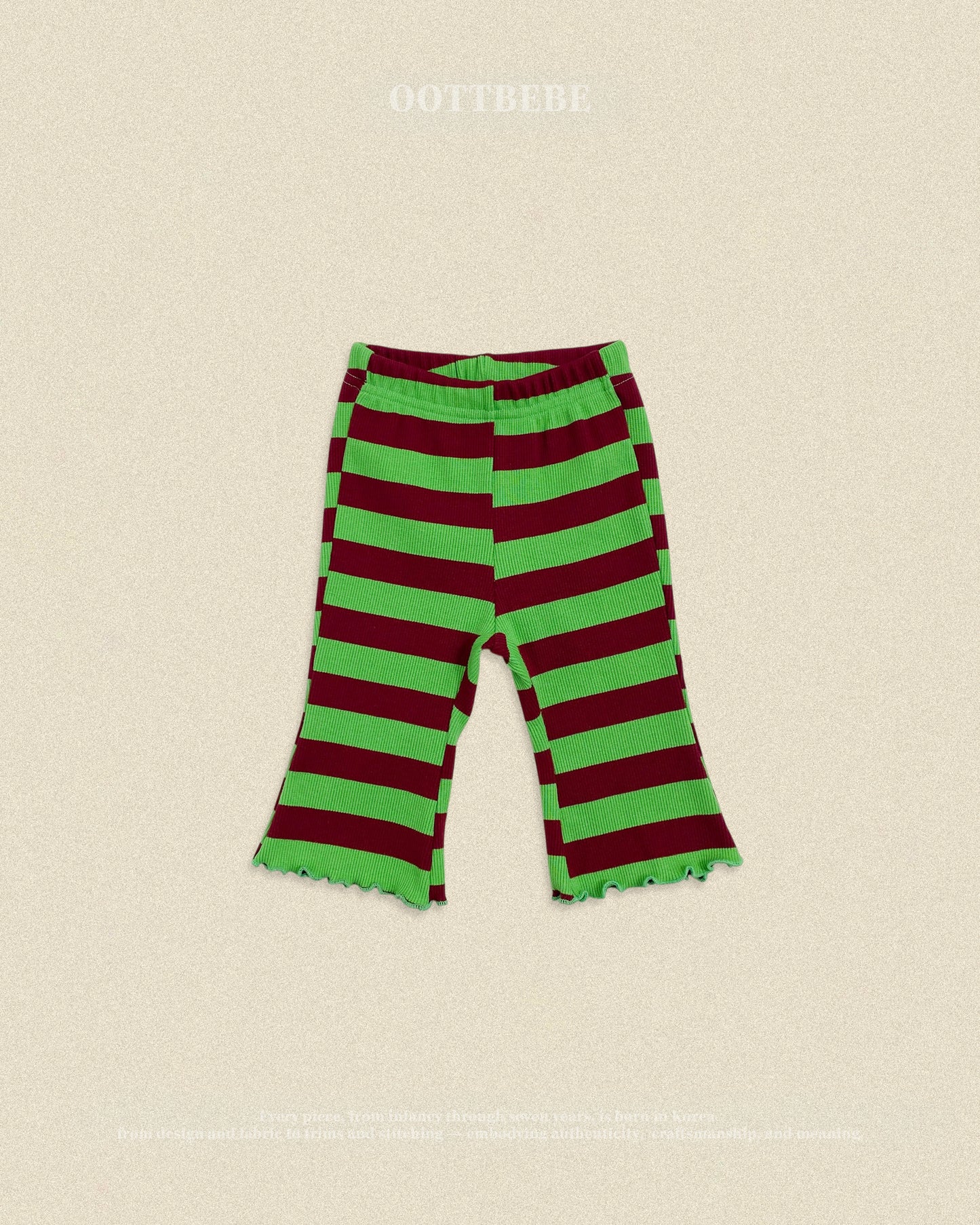 (Pre-order) OOTTBEBE Fall - Kitsch Pop Ribbed Bootcut Pants - 키치팝골지부츠컷 (4 Colors)