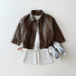 (Pre-order) Daily Bebe - Kids' Faux Leather Jacket 깨죽자켓 (2 Colors)