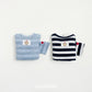 (Pre-order) OOTTBEBE - Mix Stripe Knit Suit 믹스단가라슈트 (2 Colors)