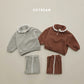(Pre-order) Soybean Kids Winter - Collar Frill Fleece-Lined Top & Bottom Set 카라프릴양기모상하 (2 Colors)