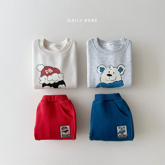 (Pre-order) Daily Bebe - Kids’ Hello Winter Top & Bottom Set 펭귄백곰 상하셋트 (2 Colors)