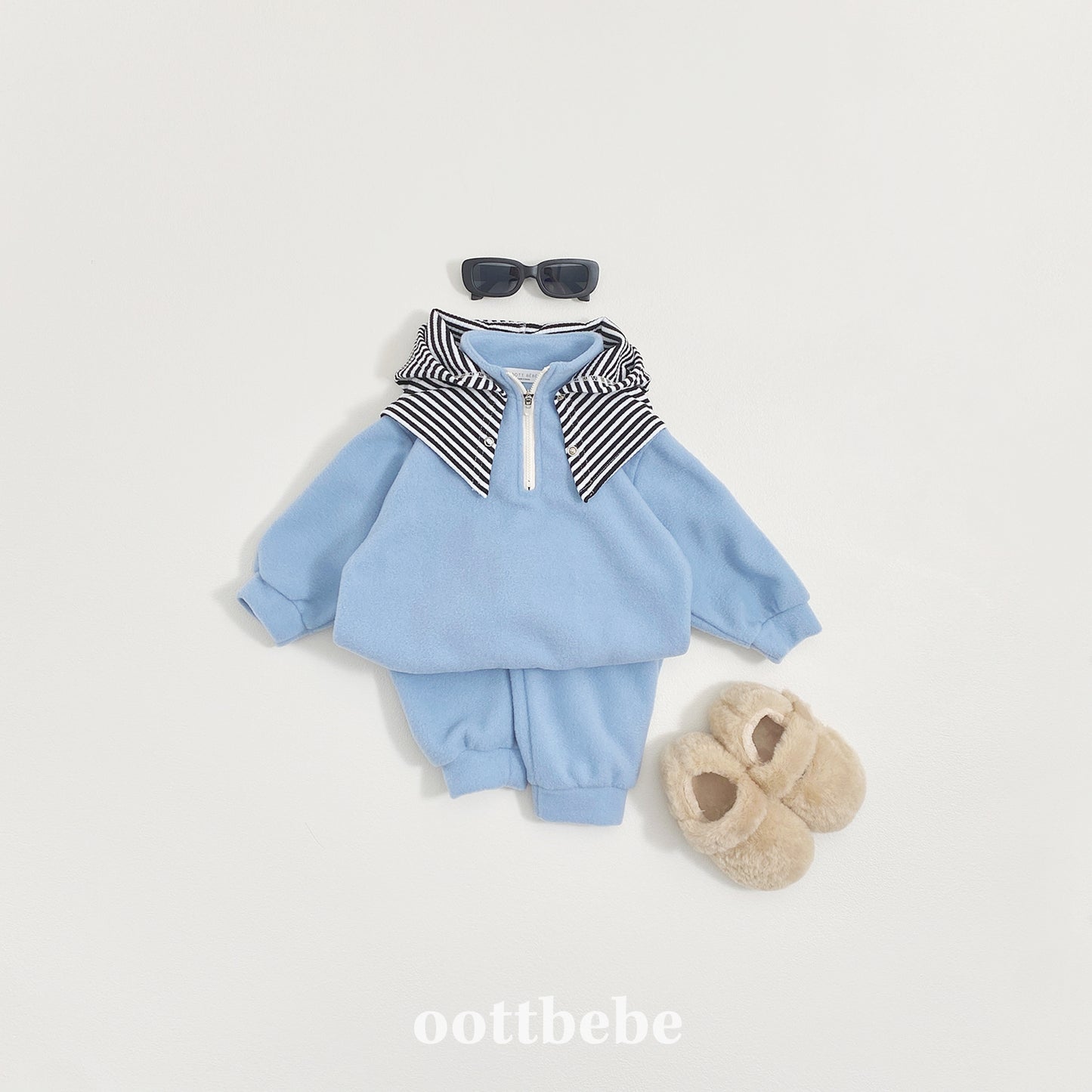 (Pre-order) OOTTBEBE Winter - Puppy Fleece Anorak Top & Bottom Set 멍멍아노락상하복 (4 Colors)
