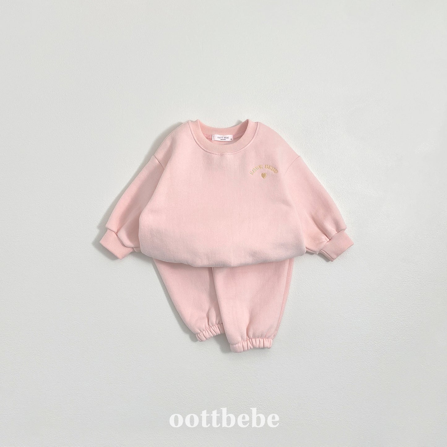 (Pre-order) OOTTBEBE Winter - Love Bebe Top & Bottom Set 러브베베상하복 (4 Colors)
