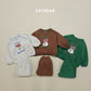 (Pre-order) Soybean Kids Winter - Cloud Bunny Fleece-Lined Top & Bottom Set 양기모구름토끼상하 (3 Colors)