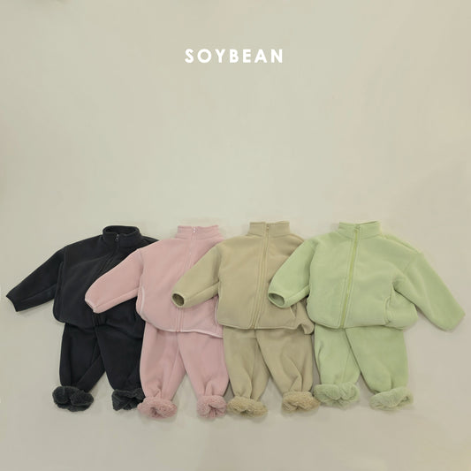 (Pre-order) Soybean Kids Winter - Super Fleece Zip-Up Top & Bottom Set 슈퍼플리스집업상하 (4 Colors)