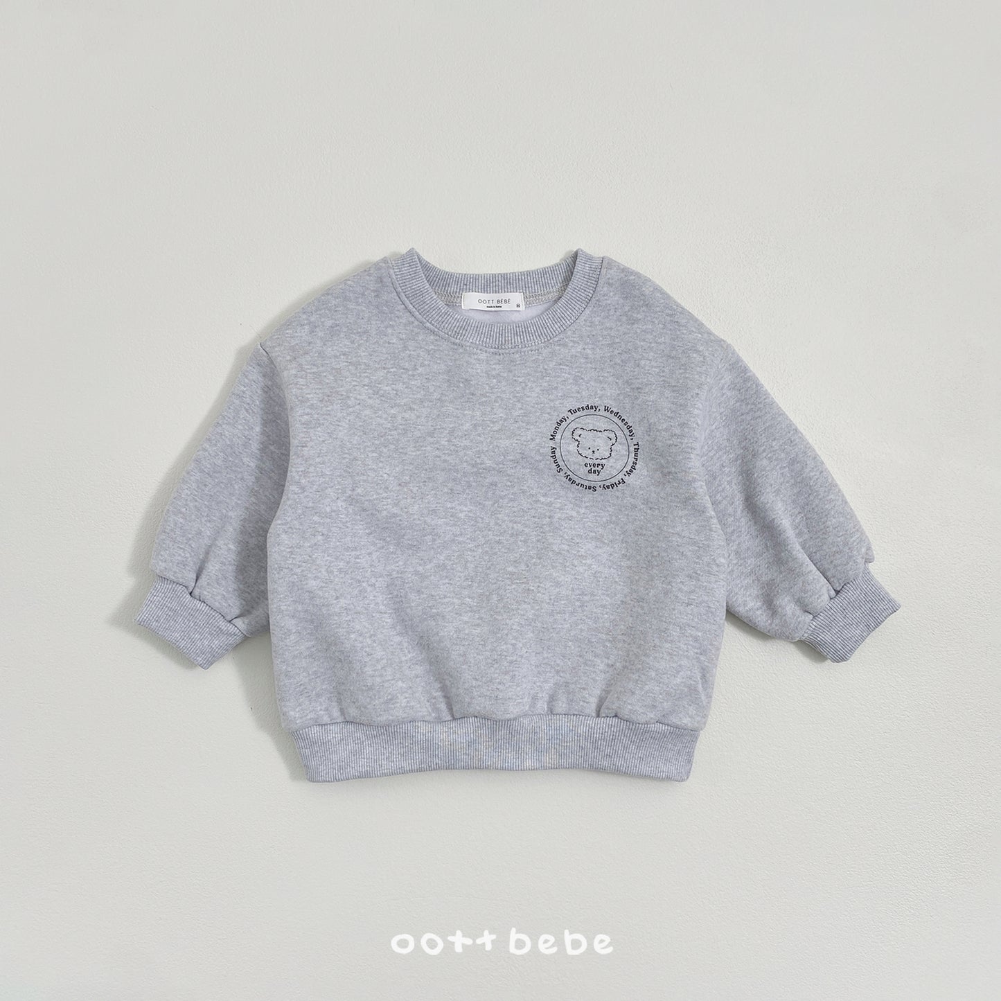 (Pre-order) OOTTBEBE Winter - Everyday Bear Sweatshirt 에브리데이맨투맨 (3 Colors)