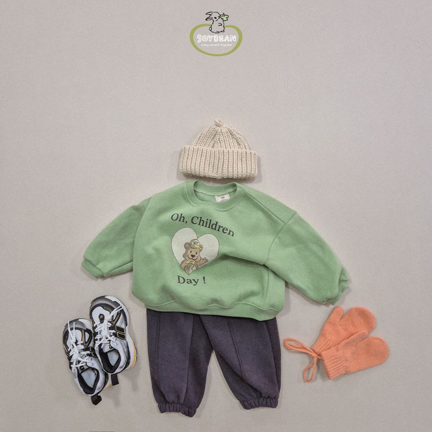 (Pre-order) Soybean Kids - Fleece-Lined Pintuck Jogger Pants 양기모핀턱조거팬츠 (7 Colors)