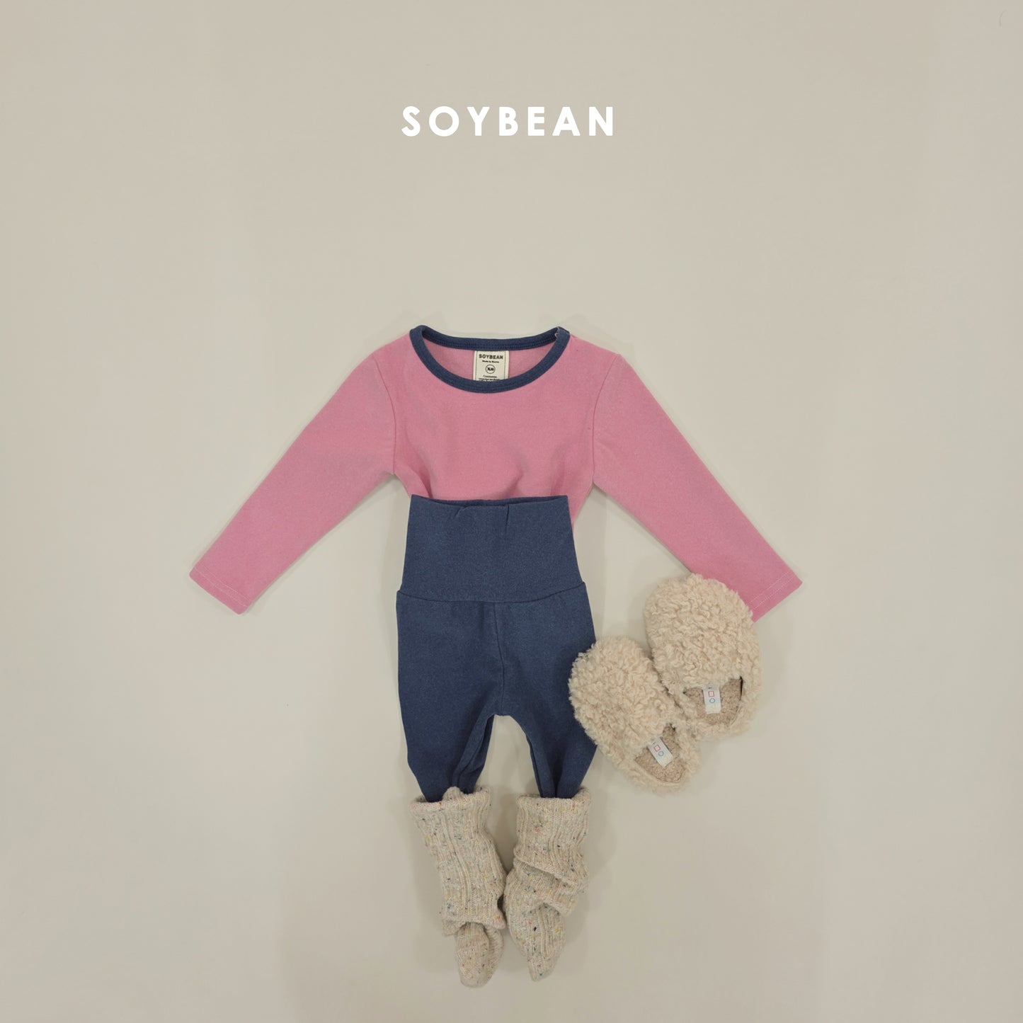 (Pre-order) Soybean Kids Winter - Warm Hug Fleece-Lined Pajama Set 따숩허그세트 (4 Colors)