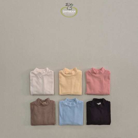 (Pre-order) Soybean Kids - Peach High Neck Wide Tee 피치반목와이드티 (6 Colors)