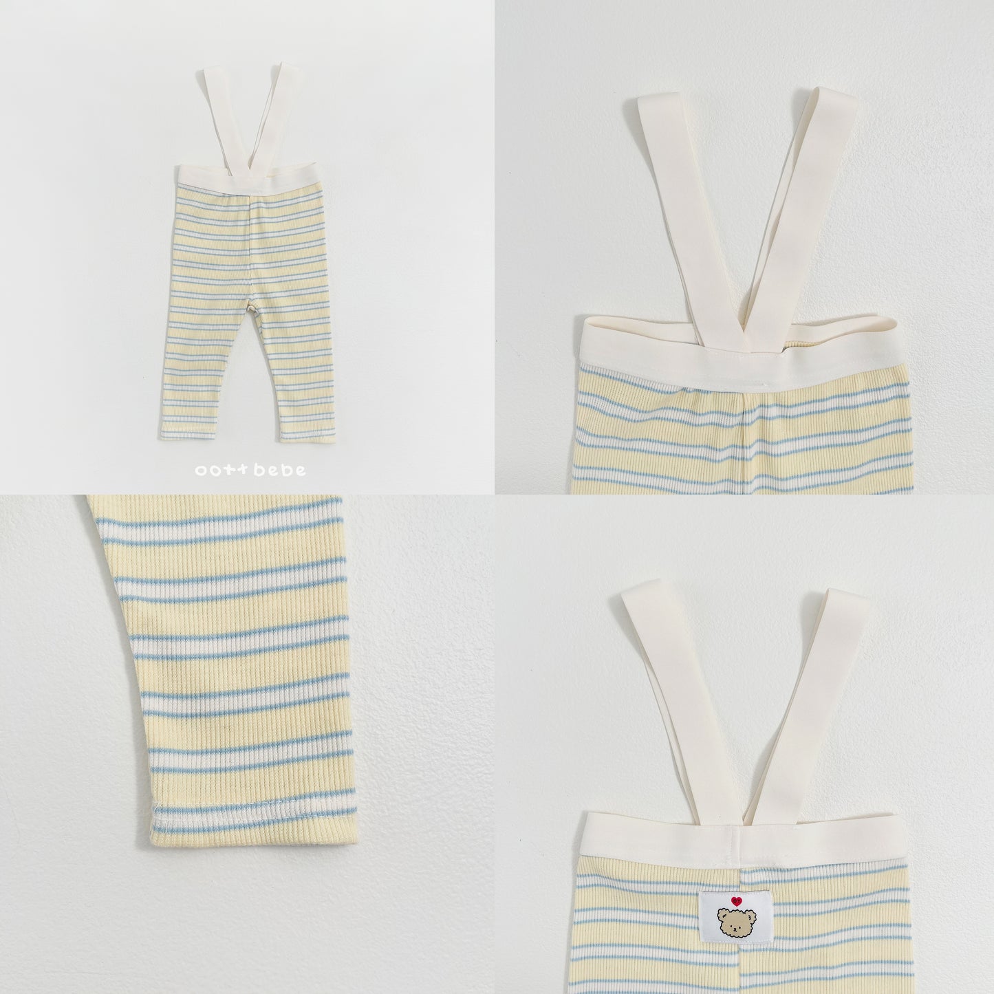 (Pre-order) OOTTBEBE Spring - Say OOTT Stripe Suspender Leggings 세이오뜨멜빵레깅스 (4 Colors)