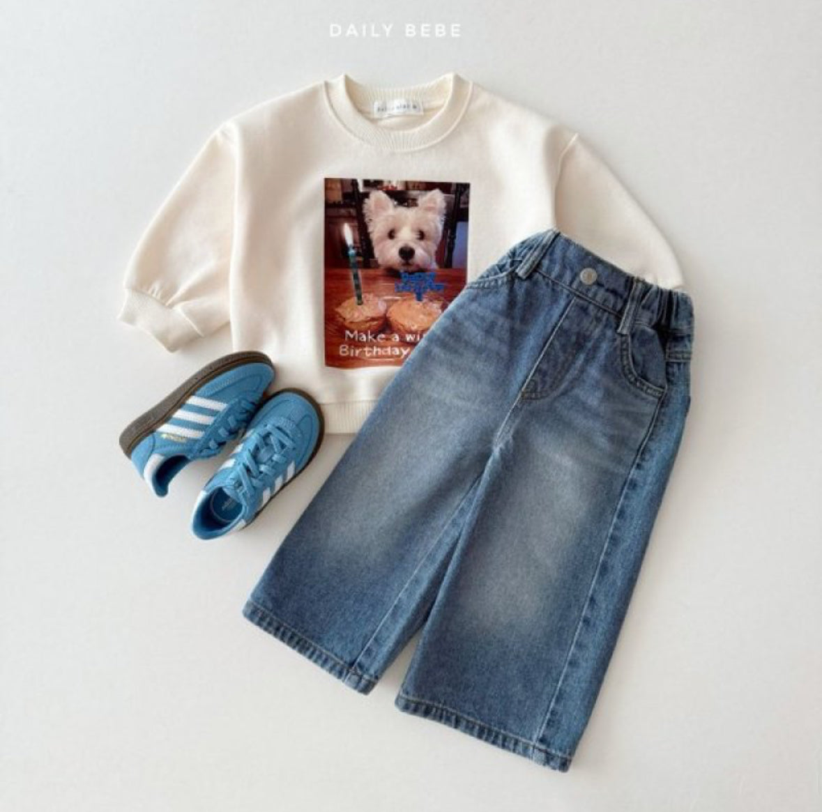 (In-stock) Daily Bebe - Birthday Pup Sweatshirt 생일축하 맨투맨 (2 Colors)