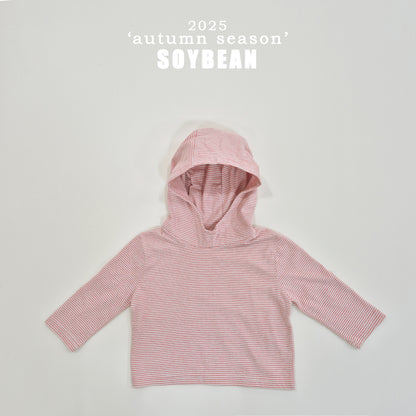 (Pre-order) Soybean Kids - Stripe Hooded Tee 단가라후드싱글티 (2 Colors)