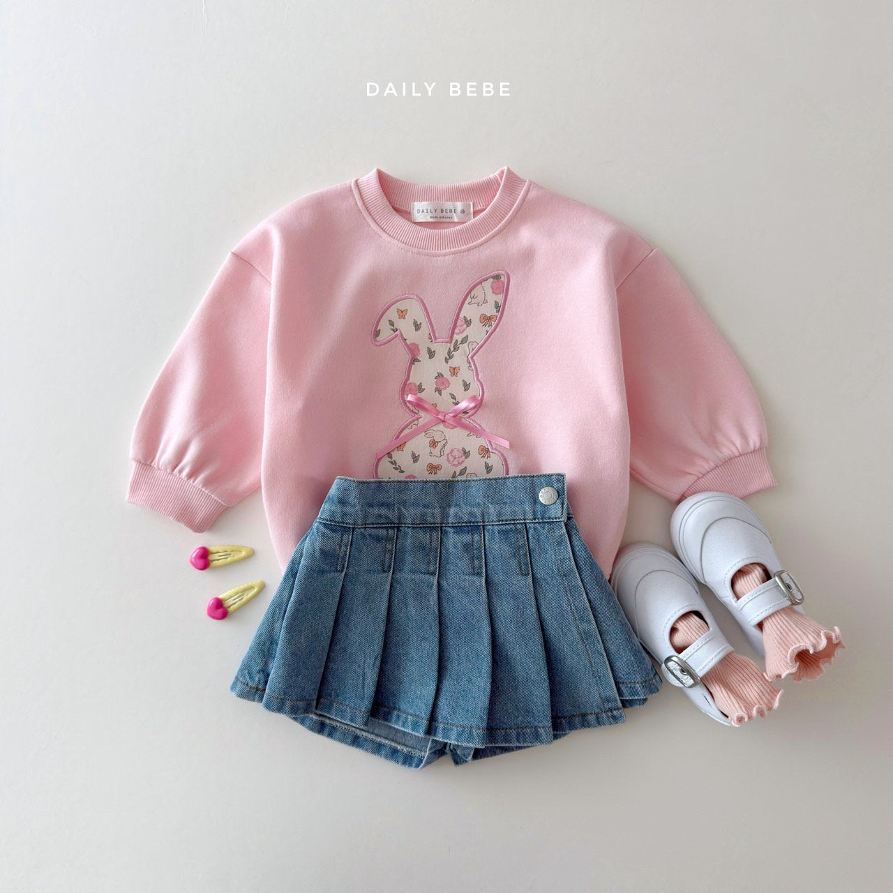 (In-stock) Daily Bebe Spring - Kids' Floral Sweatshirt 플로럴 맨투맨 (2 Colors) (Copy)