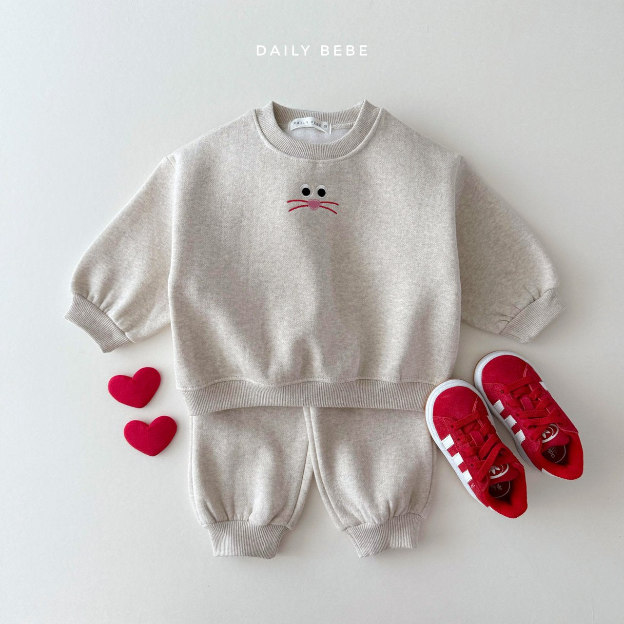 (Pre-order) Daily Bebe - Kids’ Kitty Top & Bottom Set 모루인형셋트 (6 Colors)