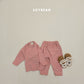 (Pre-order) Soybean Kids Winter - Check Cozy Fleece Top & Bottom Set 체크몽글실내복 (3 Colors)