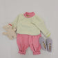 (Pre-order) Soybean Kids Winter - Bong Bong Stripe Fleece-Lined Top & Bottom Set 봉봉단가라상하 (3 Colors)