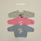 (Pre-order) Soybean Kids Winter - Jumping Bunny Stripe Fleece-Lined Sweatshirt 점핑버니단가라맨투맨 (3 Colors)