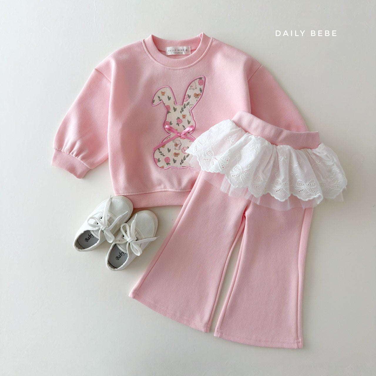 (In-stock) Daily Bebe Spring - Kids' Floral Sweatshirt 플로럴 맨투맨 (2 Colors) (Copy)