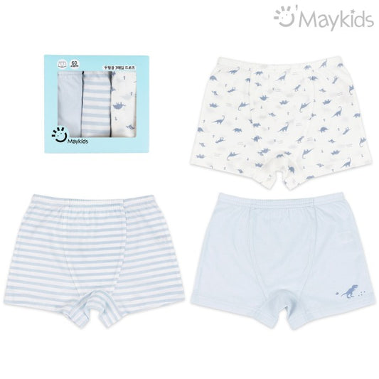 (Pre-Order) MayKids - Tiny Dino Cotton Boys’ Boxer Briefs (3-pack)