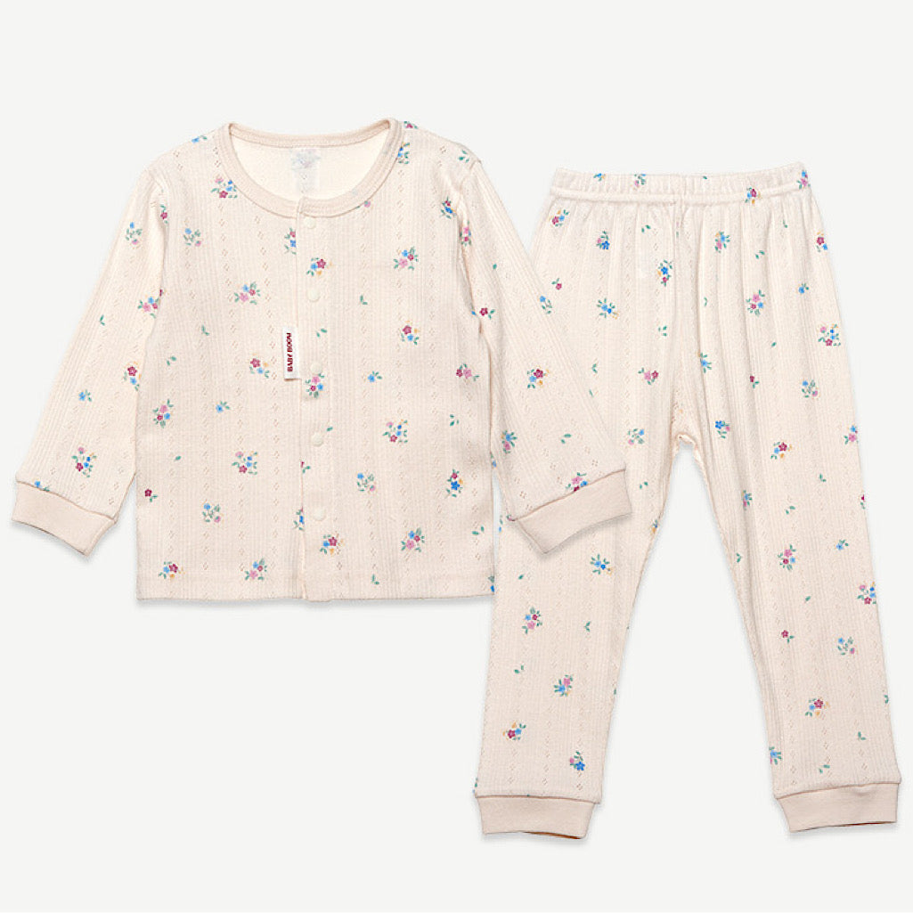 (Baby Boom) Jacquard Diamond Long-Sleeve Pajama Set