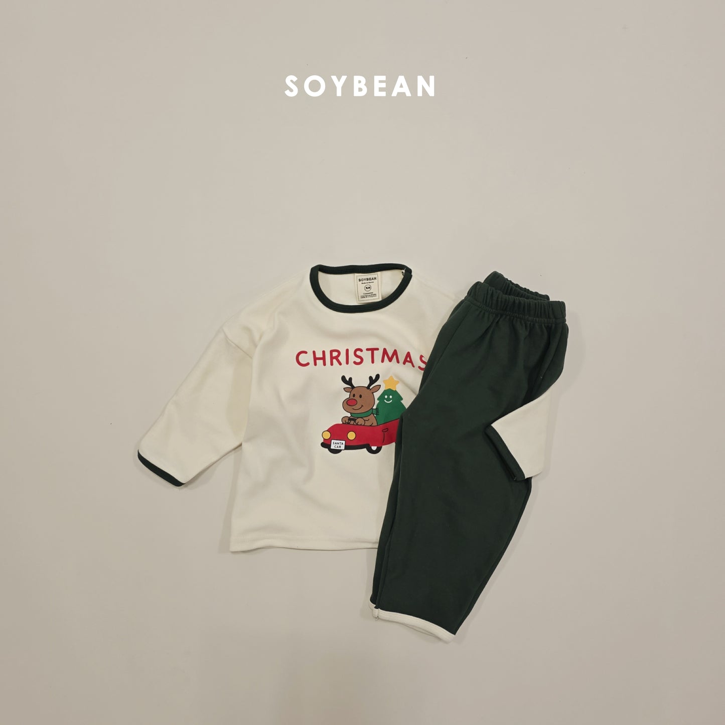 (Pre-order) Soybean Kids Winter - Merry Mongle Loose Pajama Set 메리몽글루즈실내복 (2 Colors)