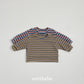 (Pre-order) OOTTBEBE Winter - Chunky Ribbed Stripe Tee 봉봉시보리티 (2 Colors)
