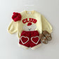 (Pre-order) Daily Bebe Winter - Kids' Fuzzy Heart Shorts 뽀글 하트 반바지 (2 Colors)