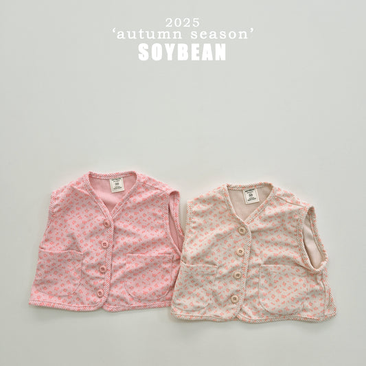 (Pre-order) Soybean Kids - Corduroy Flower Vest 골덴꽃조끼 (2 Colors)