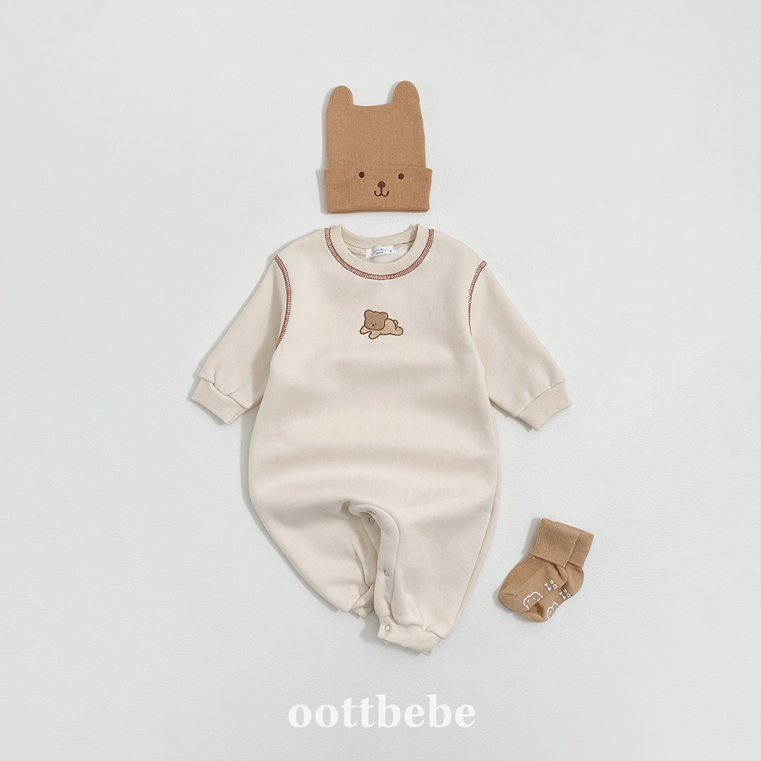 (Pre-order) OOTTBEBE Winter - Cozy Bear Full Suit 쿨쿨베어전신슈트 (2 Colors)