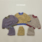 (Pre-order) Soybean Kids Winter - Color Block Stripe Fleece-Lined Top & Bottom Set 톡톡줄배색상하복 (3 Colors)