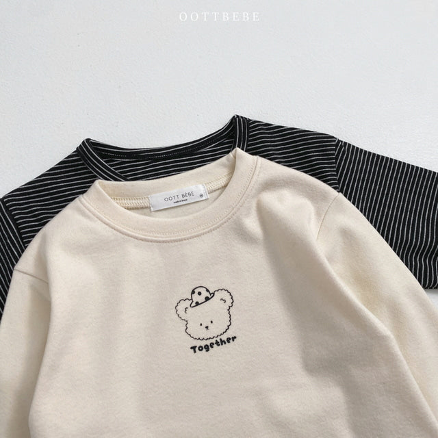 (Pre-order) OOTTBEBE - Kids’ Winter Duo T-Shirt Set 베이글 1+1 티셔츠 - Kids (6 Colors)