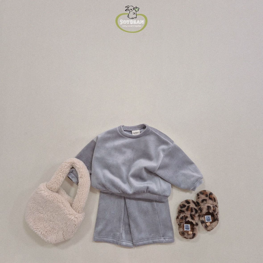 (Pre-order) Soybean Kids - Wide Mink Fleece Top & Bottom Set 와이드밍크상하복 (5 Colors)