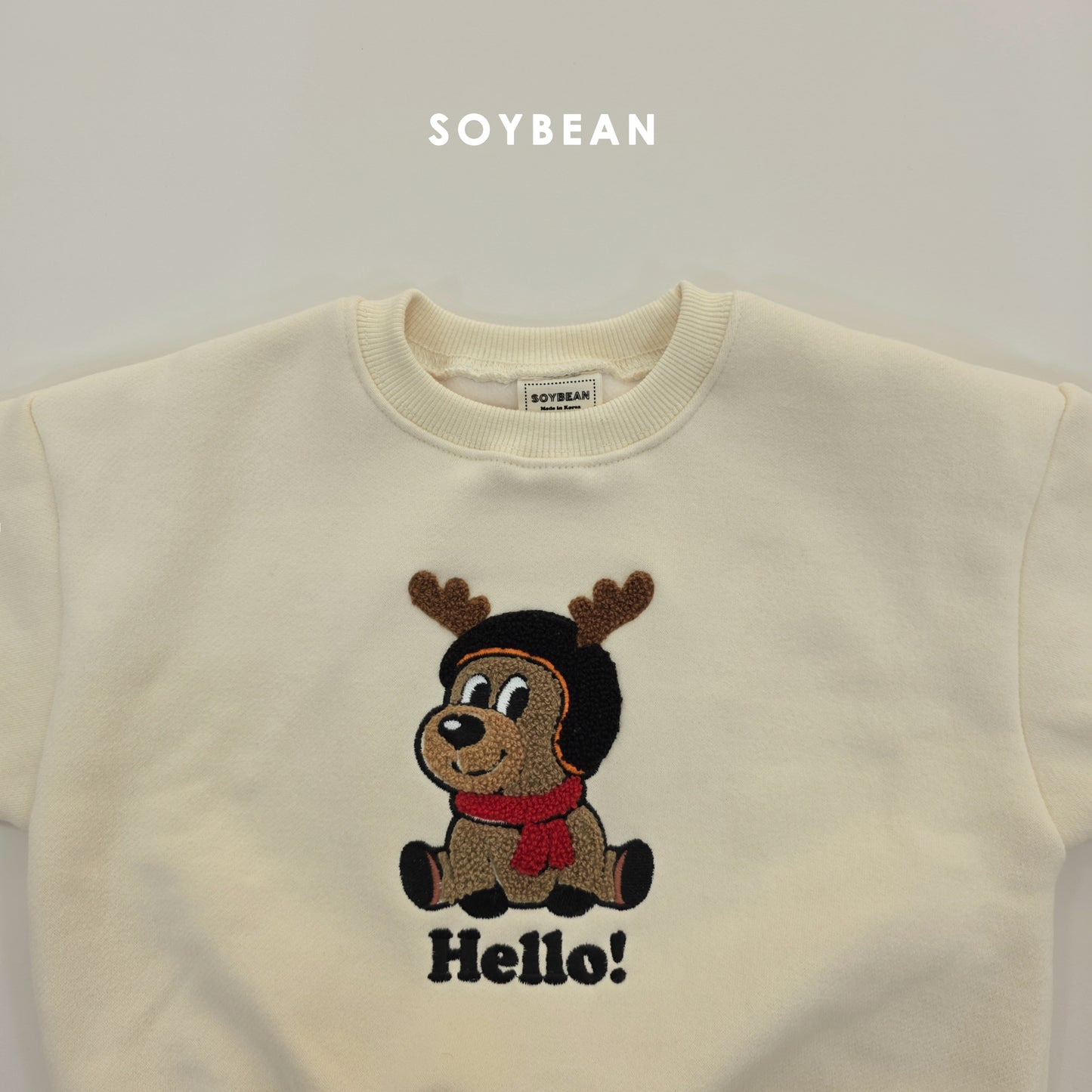 (Pre-order) Soybean Kids Winter - Hello Boucle Rudolph Top & Bottom Set 헬로부클루돌프상하 (2 Colors)