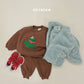 (Pre-order) Soybean Kids Winter - Dinosaur Bouclé Embroidery Fleece-Lined Top & Bottom Set 공룡부클자수상하복 (3 Colors)