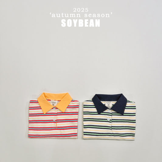 (Pre-order) Soybean Kids - Contrast Collar Sweatshirt Tee 배색카라티 (2 Colors)