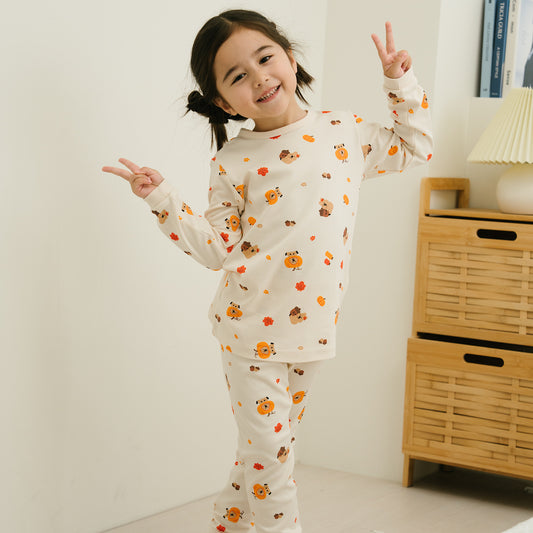 (Baby Boom) Pumpkin Long Sleeve Bamboo Pajama Set