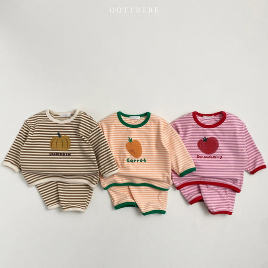 (Pre-order) OOTTBEBE - Veggie Top and Bottom Set 채소상하복 (3 Colors)