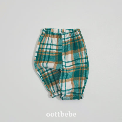 (Pre-order) OOTTBEBE Winter - Cozy Check Pants 웨하스체크팬츠 (4 Colors)