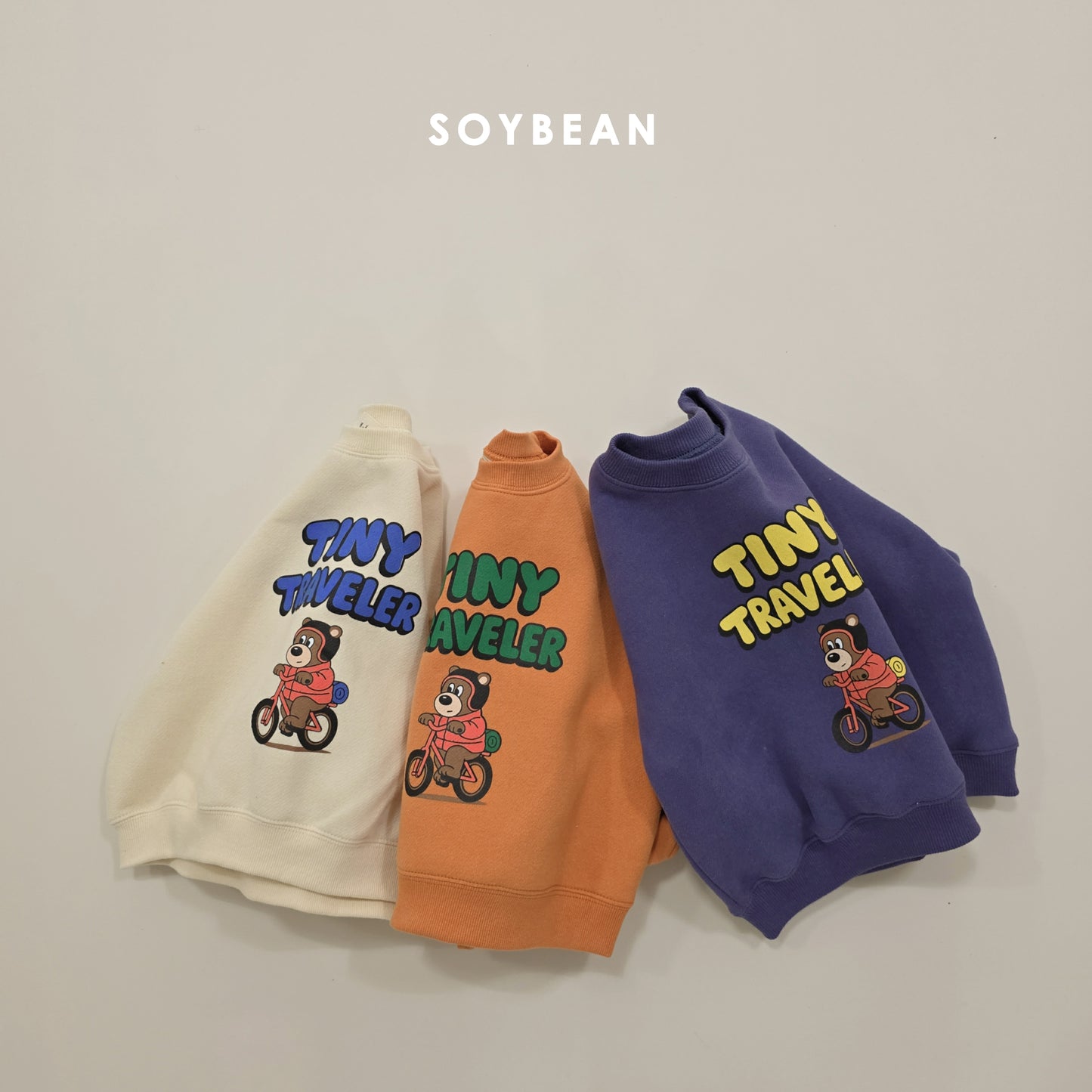 (Pre-order) Soybean Kids Winter - Little Traveler Fleece-Lined Top & Bottom Set 양기모꼬마여행자상하 (3 Colors)