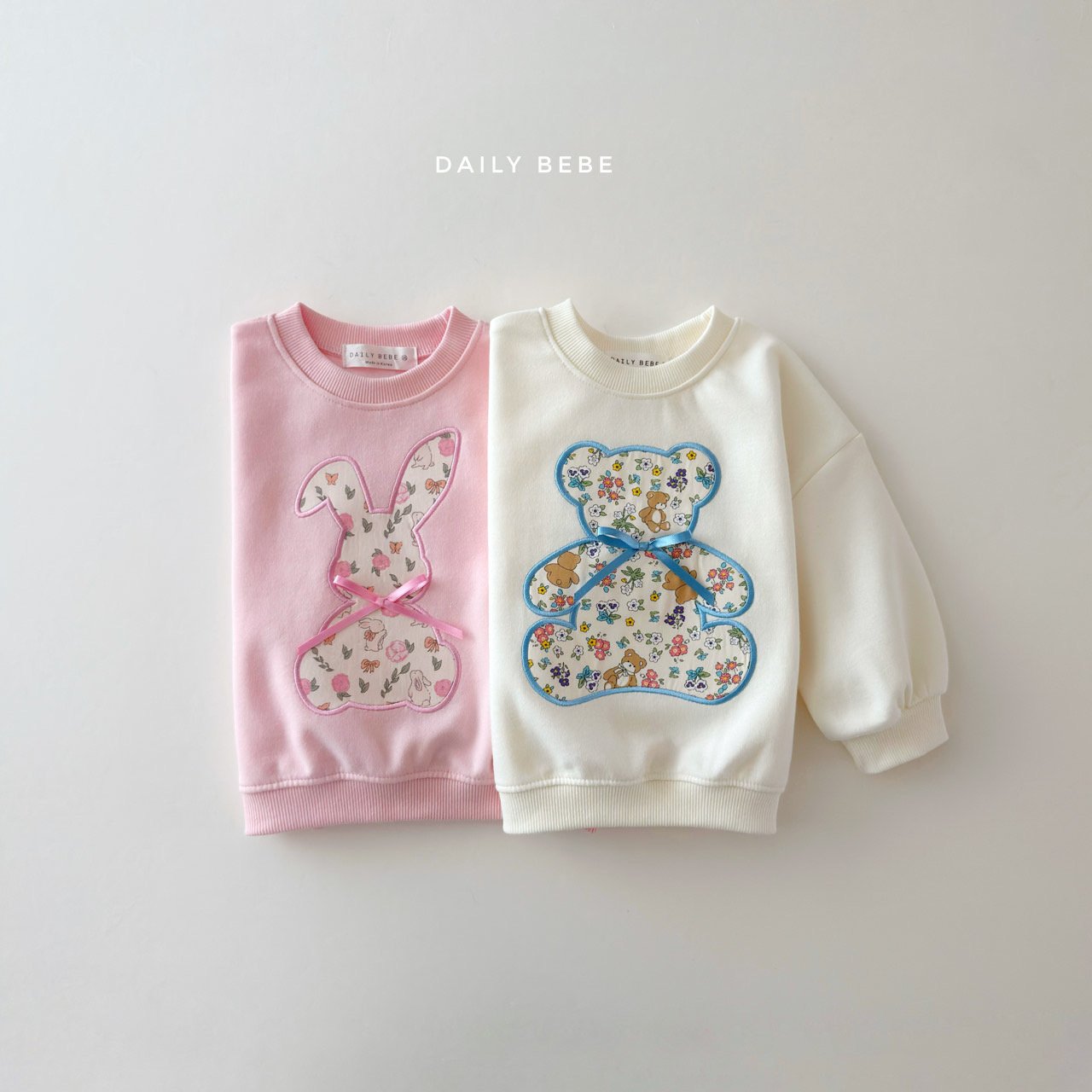 (In-stock) Daily Bebe Spring - Kids' Floral Sweatshirt 플로럴 맨투맨 (2 Colors) (Copy)
