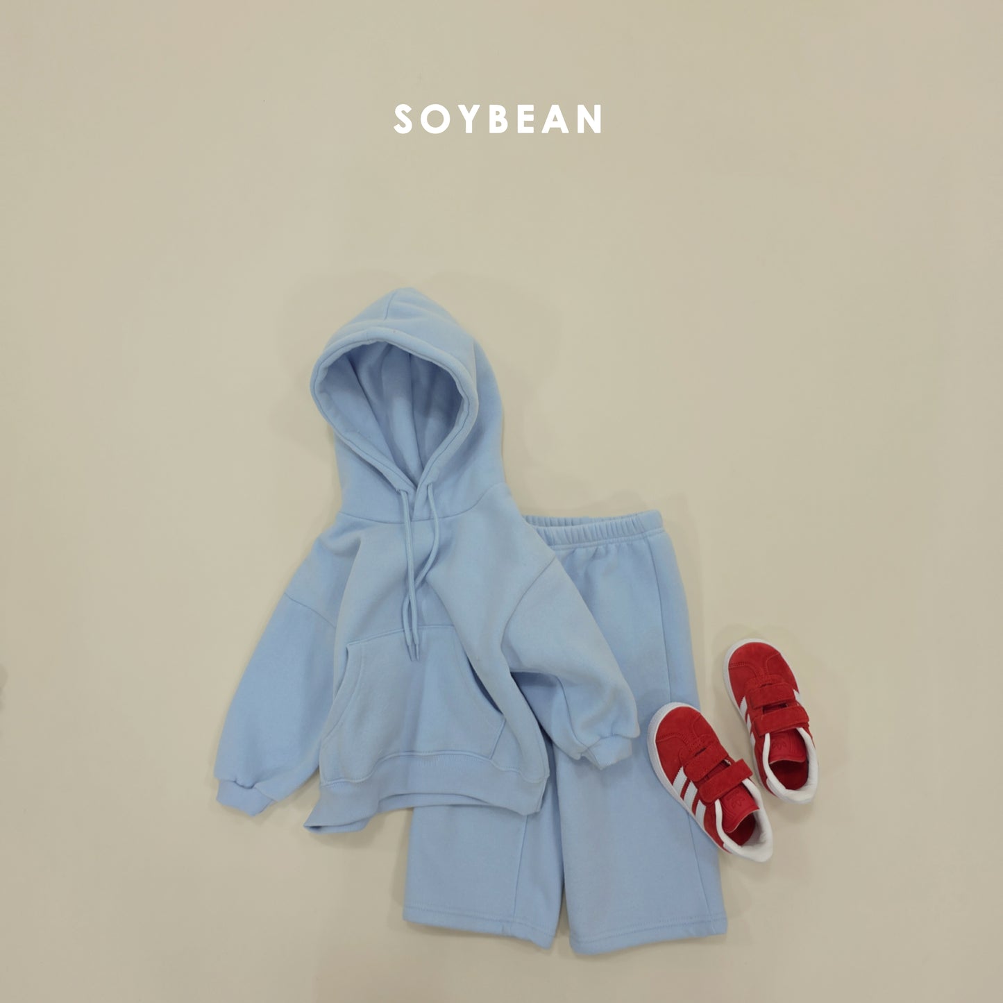 (Pre-order) Soybean Kids Winter - Hooded Fleece-Lined Wide Top & Bottom Set 후드와이드상하복 (5 Colors)