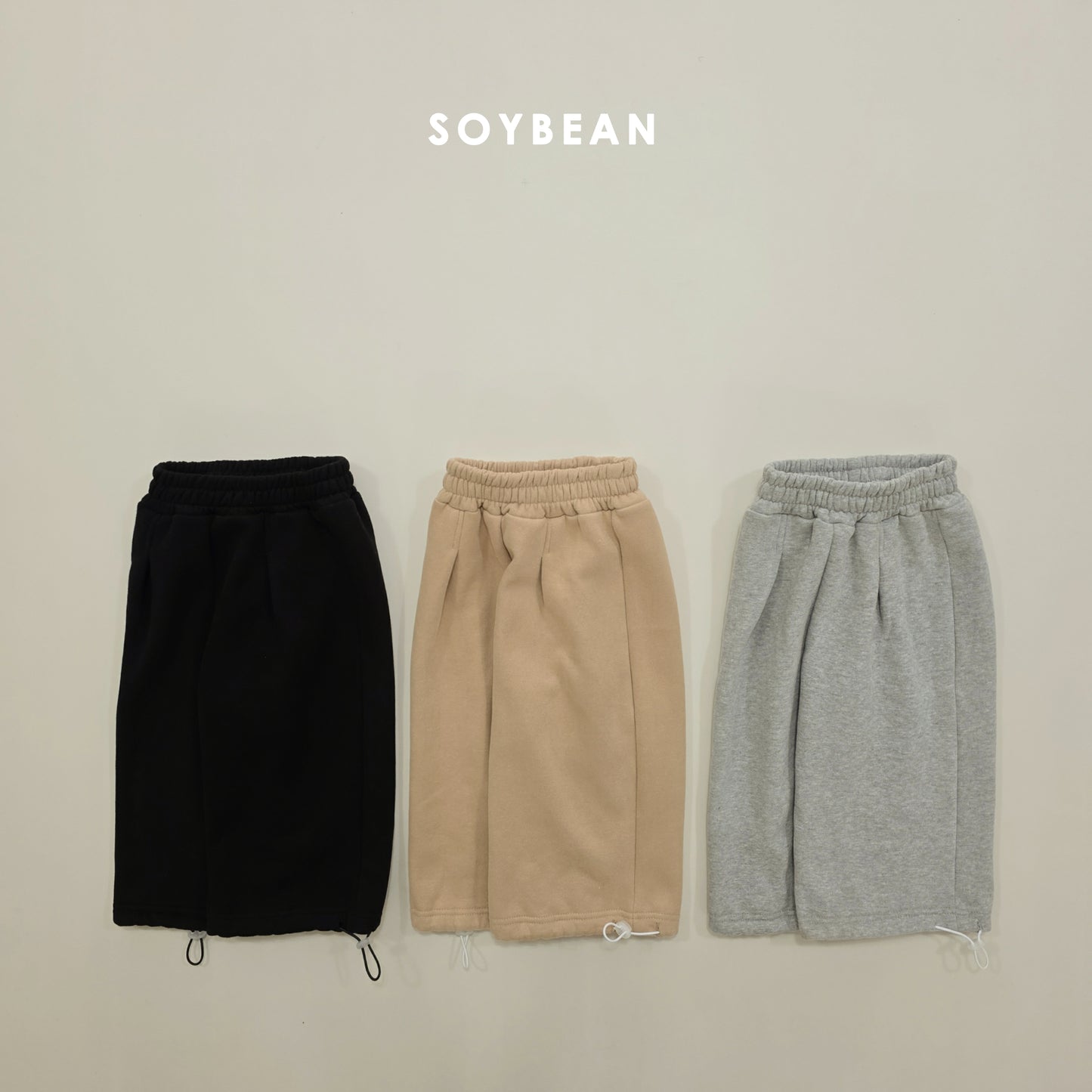 (Pre-order) Soybean Kids Winter - Pintuck Fleece-Lined Training Pants 핀턱트레이닝팬츠 (3 Colors)