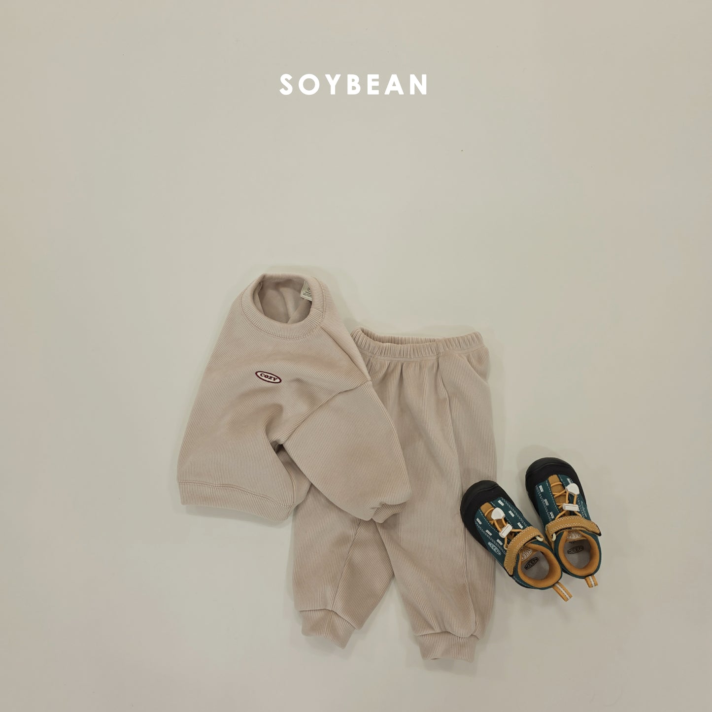 (Pre-order) Soybean Kids Winter - Minky Cozy Ribbed Fleece-Lined Top & Bottom Set 밍크코지상하복 (4 Colors)
