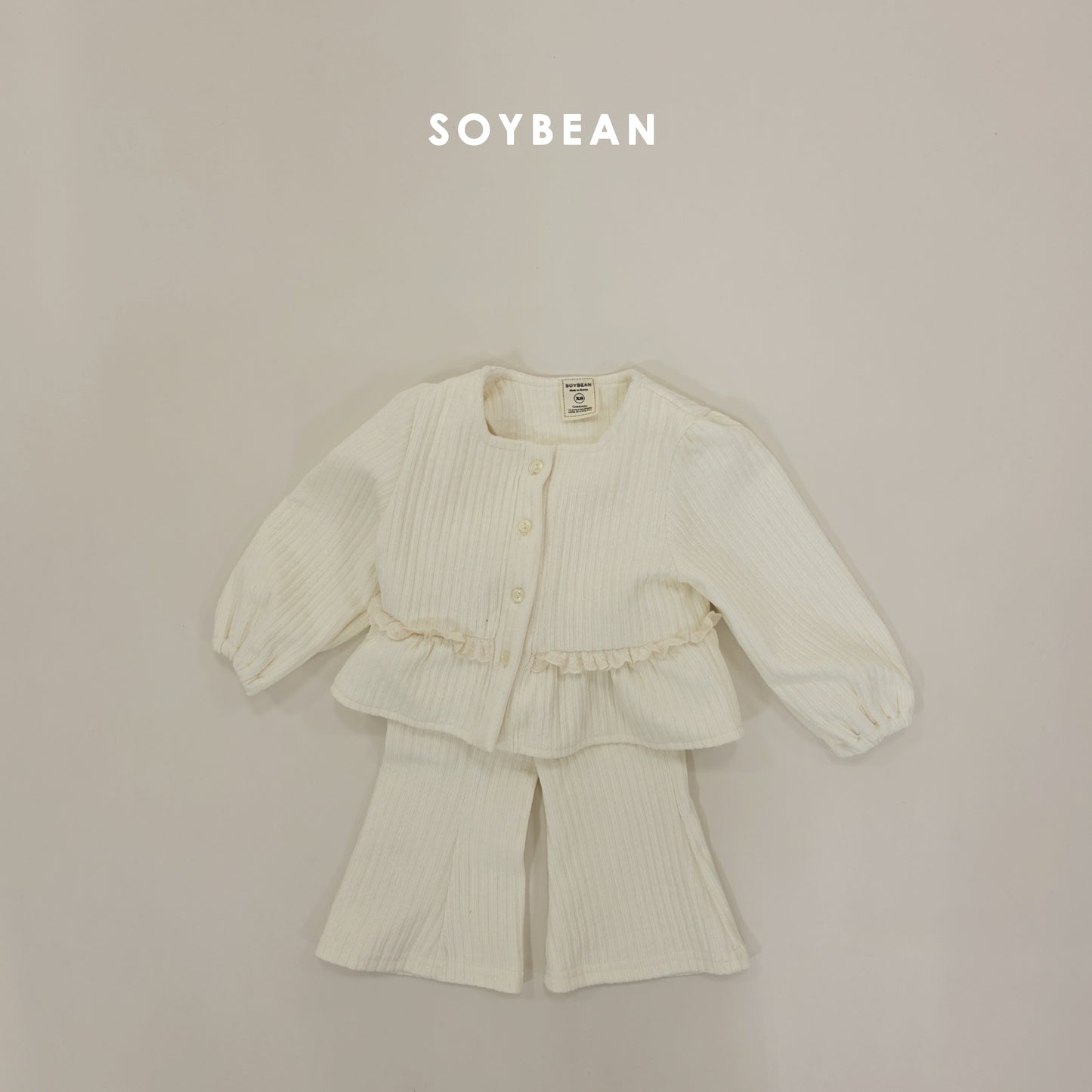 (Pre-order) Soybean Kids Winter - Mochi Square Top & Bottom Set 모찌스퀘어상하 (2 Colors)