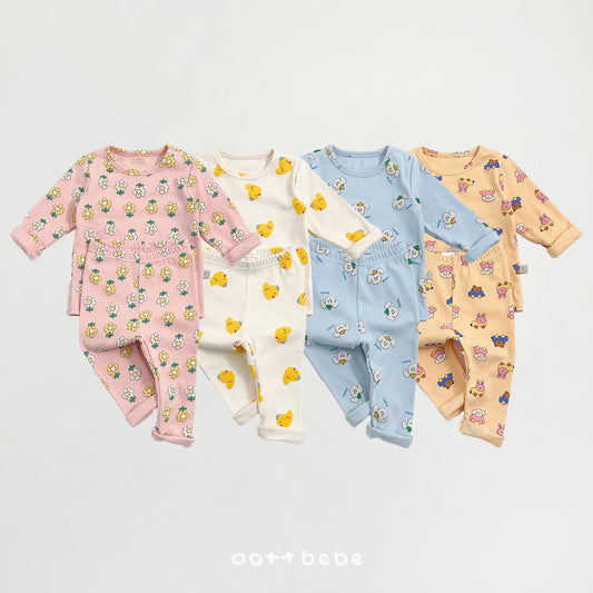 (Pre-order) OOTTBEBE Spring - Picnic Cotton Pajama Set 나들이실내복 (4 Colors)