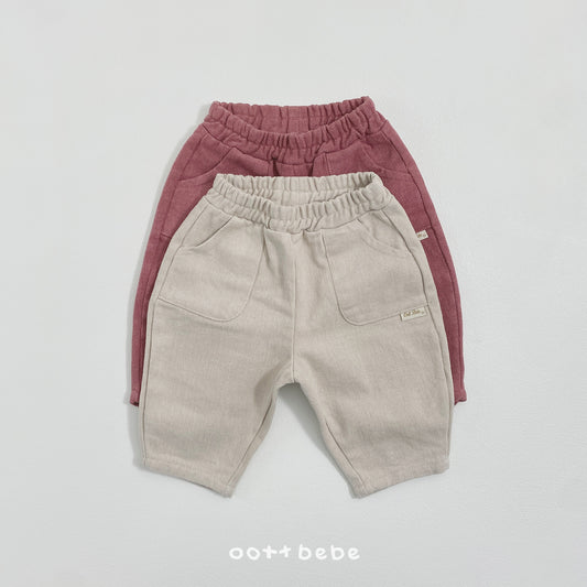 (Pre-order) OOTTBEBE Winter - Twill Cozy-On Pants 트윌카치온팬츠 (2 Colors)