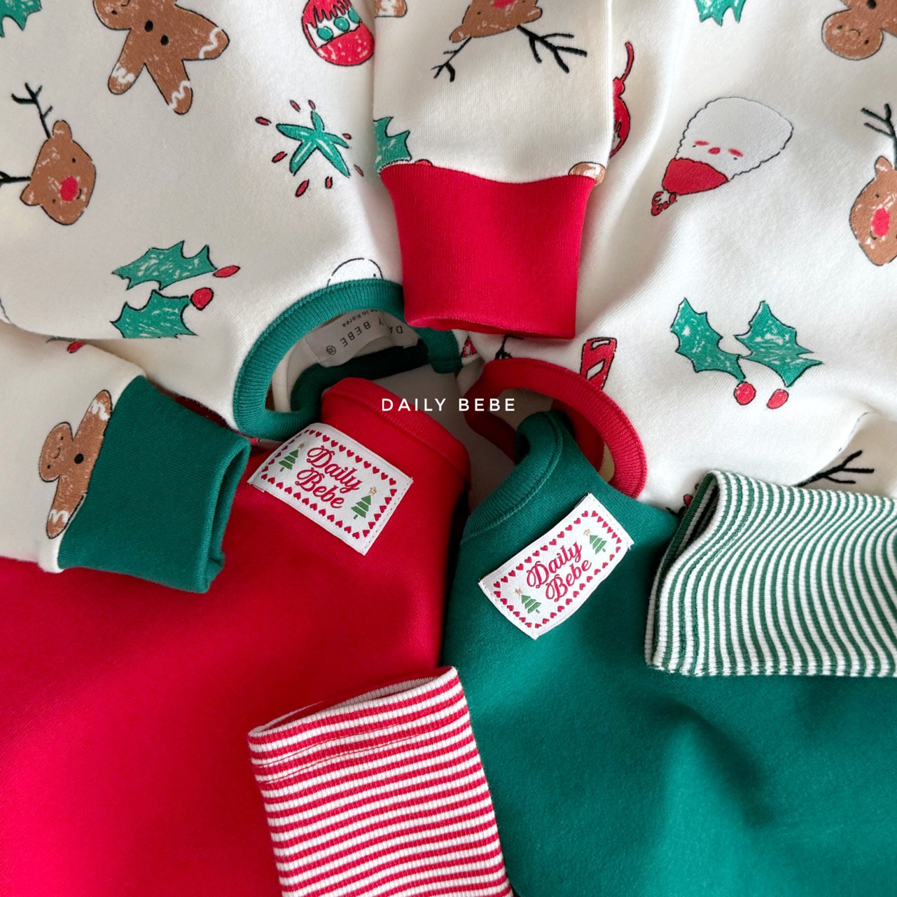 (Pre-order) Daily Bebe Winter- Kids’ Merry Holiday Pajama Set 메리 실내복 (2 Colors)