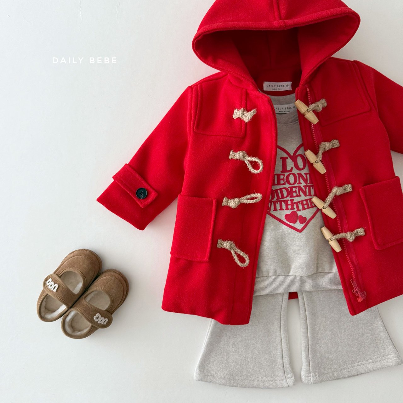 (Pre-order) Daily Bebe Winter - Kids' Daily Toggle Hood Coat 데일리 떡코 (2 Colors)